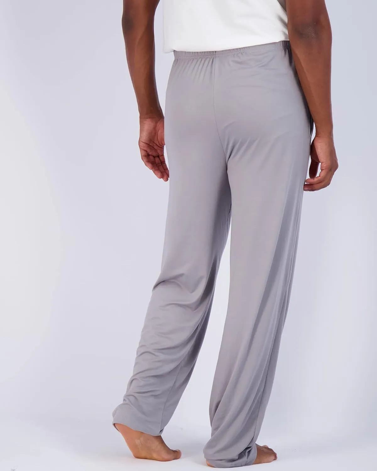 Real Essentials 3 Pack: Men's Soft Pajama Lounge Pants with Drawstring & Pockets - 4-Way Stretch & Wicking-Big & Tall (S-5XL)