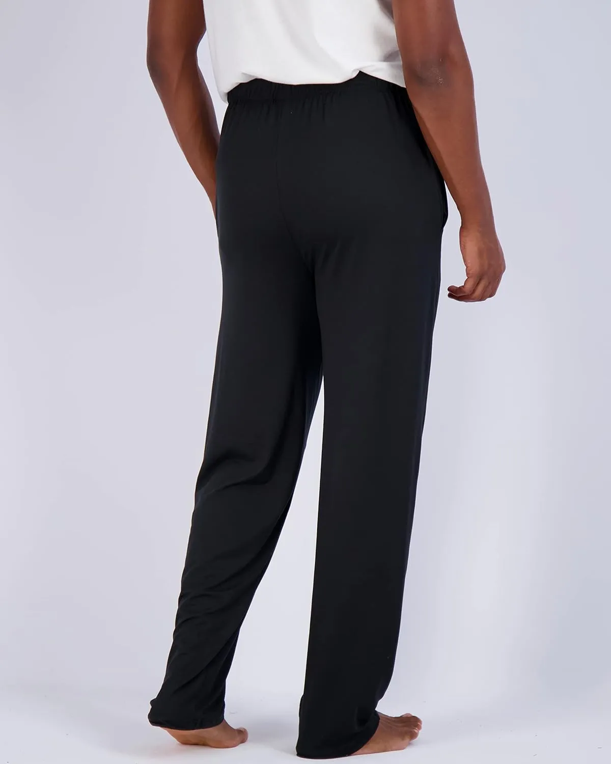 Real Essentials 3 Pack: Men's Soft Pajama Lounge Pants with Drawstring & Pockets - 4-Way Stretch & Wicking-Big & Tall (S-5XL)
