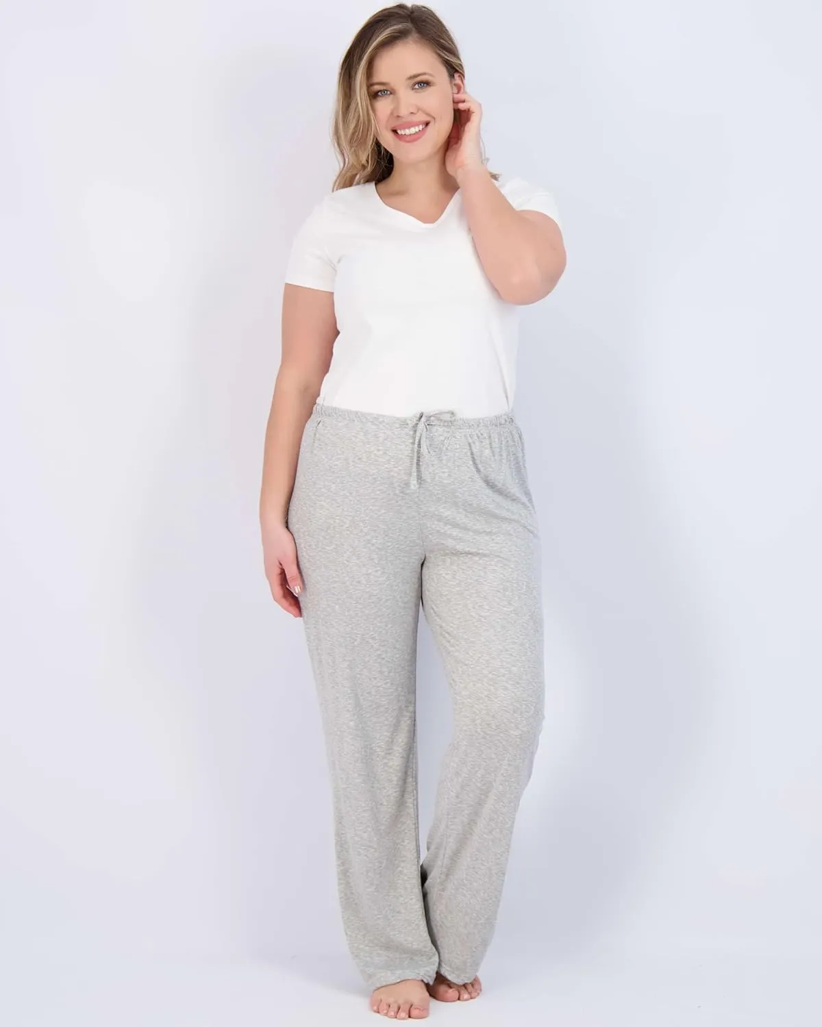 Real Essentials 3 Pack: Womens Ultra-Soft Comfy Pajama Lounge Pants Sleepwear (Available in Plus Size)