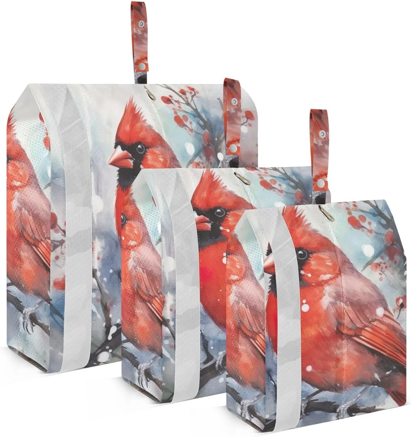 Red Bird Compression Packing Cubes, 3pcs Compressible Expandable Travel Packing Organizer, Travel Cubes for Suitcase Carry On