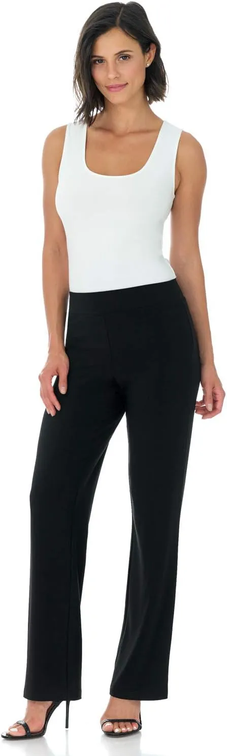 Rekucci Travel in Style Women's Soft Knit Classic Straight Leg Pant