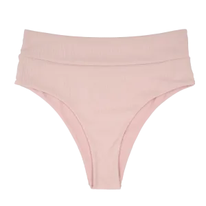 Ribbed Bikini Bottoms | High Waisted | Blush Pink