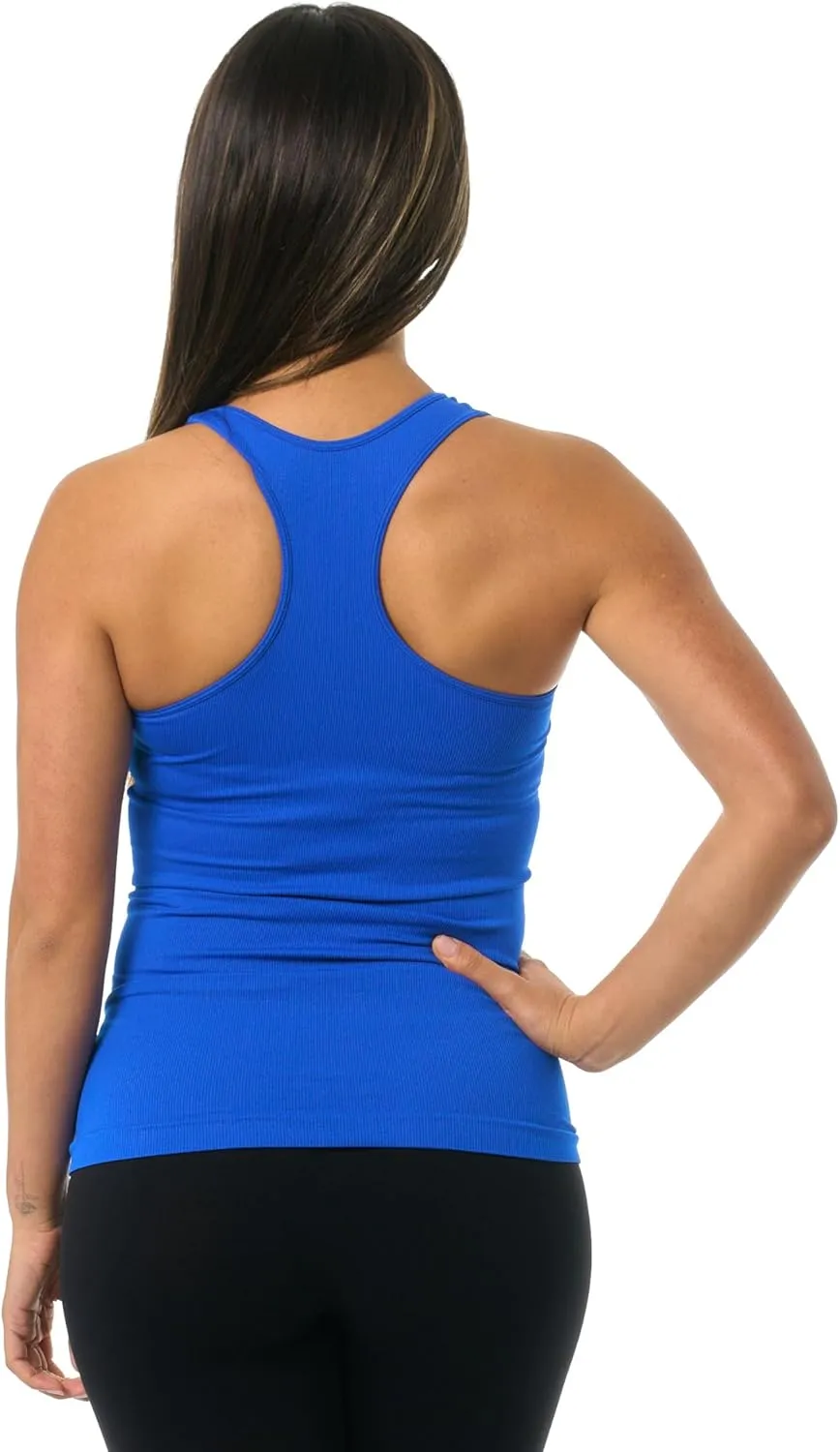 Ribbed Racerback Tank Top - Undershirt for Teens & Women Stylish Racerback Tank Tops One Size XS-Medium