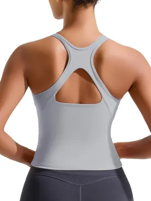 RUNNING GIRL Sports Bras for Women, Longline Racerback Crop Tank Top Compression Yoga Workout Tops with Removable Pads