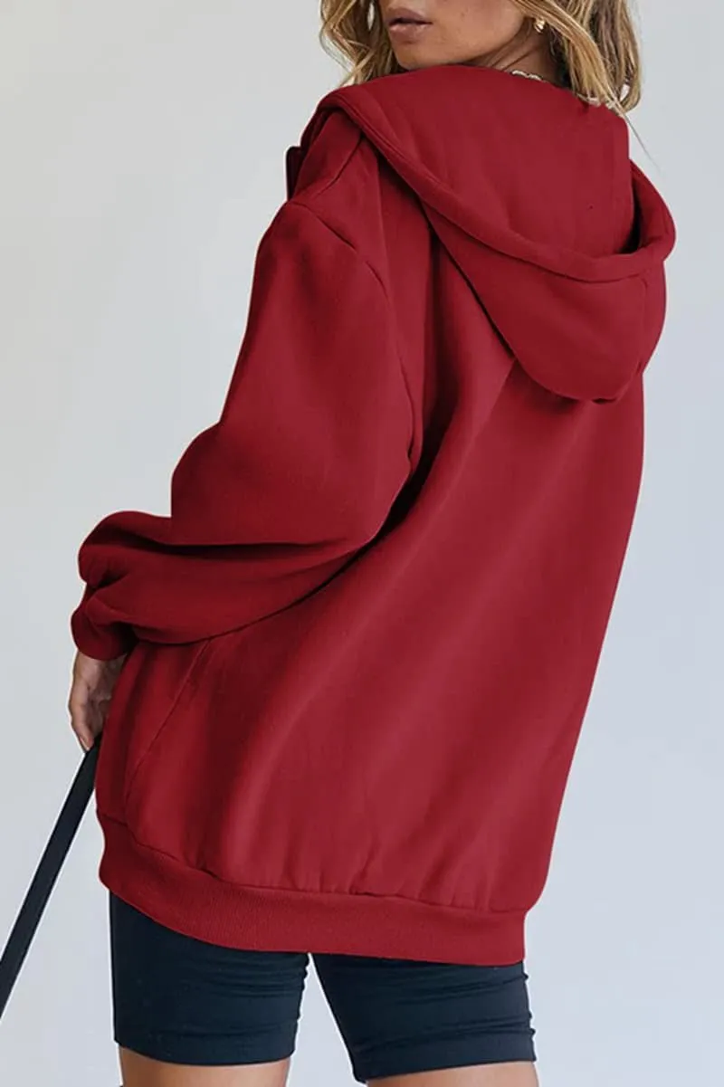 RZDYSQ Womens Zip Up Hoodies Oversized Sweatshirt Hoodie Cute Fall Casual Drawstring Jacket with Pockets