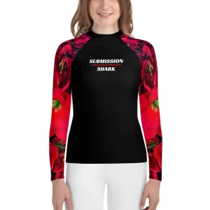Scarlet Roses ~ Youth Rash Guard