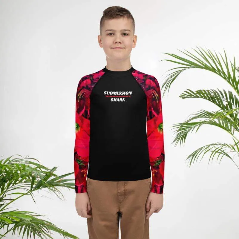 Scarlet Roses ~ Youth Rash Guard
