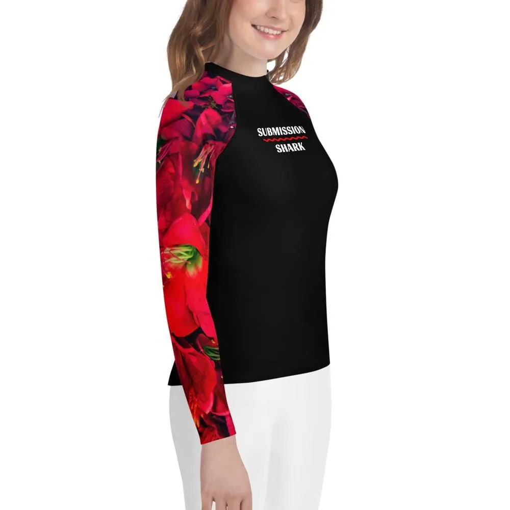Scarlet Roses ~ Youth Rash Guard