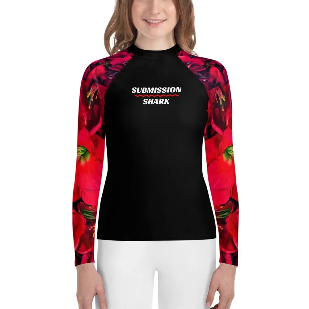 Scarlet Roses ~ Youth Rash Guard