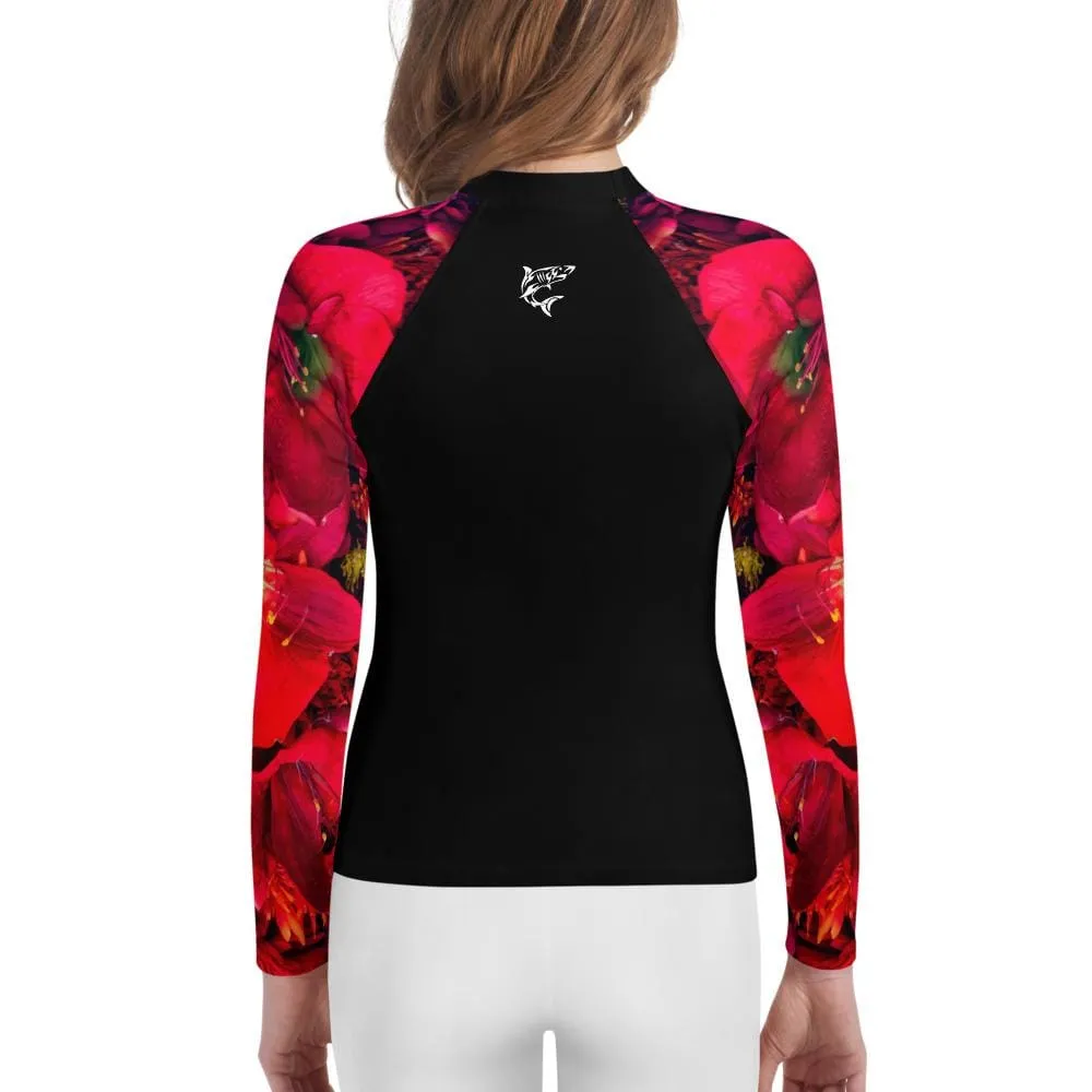 Scarlet Roses ~ Youth Rash Guard