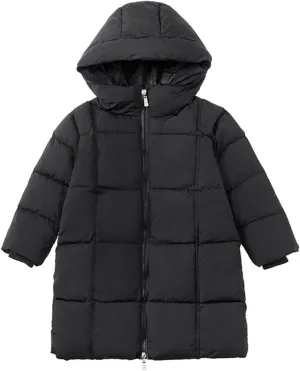 School Girls Boys Winter Warm Thick Solid Cotton Long Sleeve Padded Jacket Coat Clothes for 3-8 Years