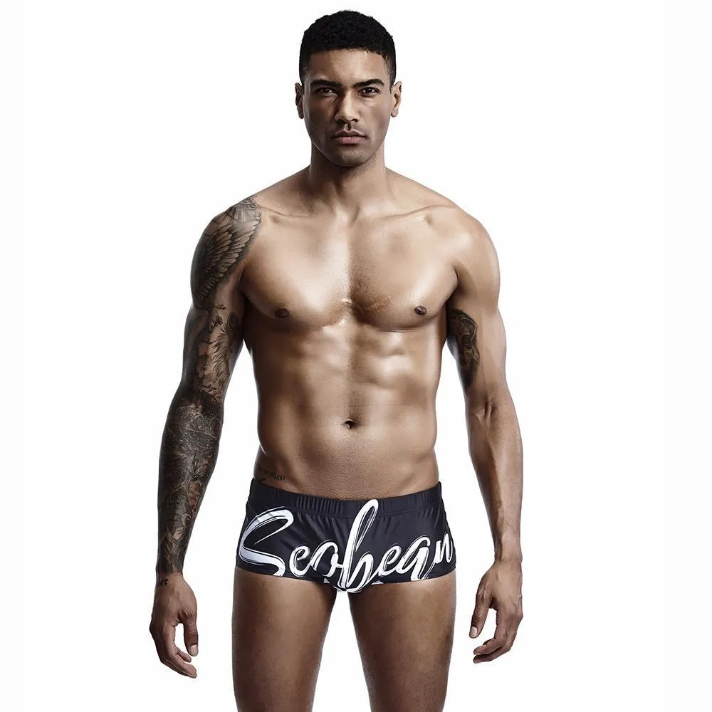 Seobean Graffiti Square Cut Swim Trunks