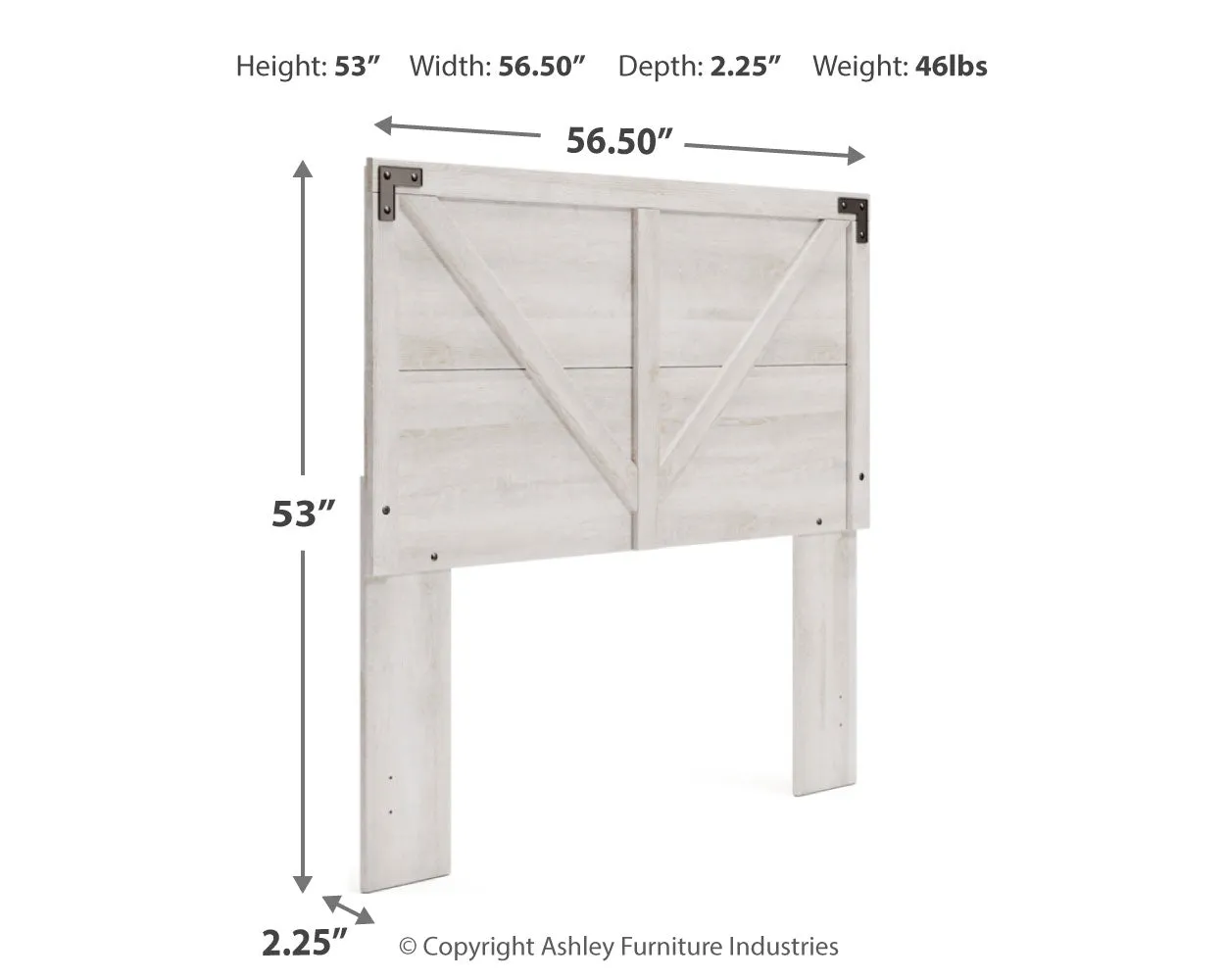 Shawburn Full Panel Headboard with Dresser and Chest in Whitewash