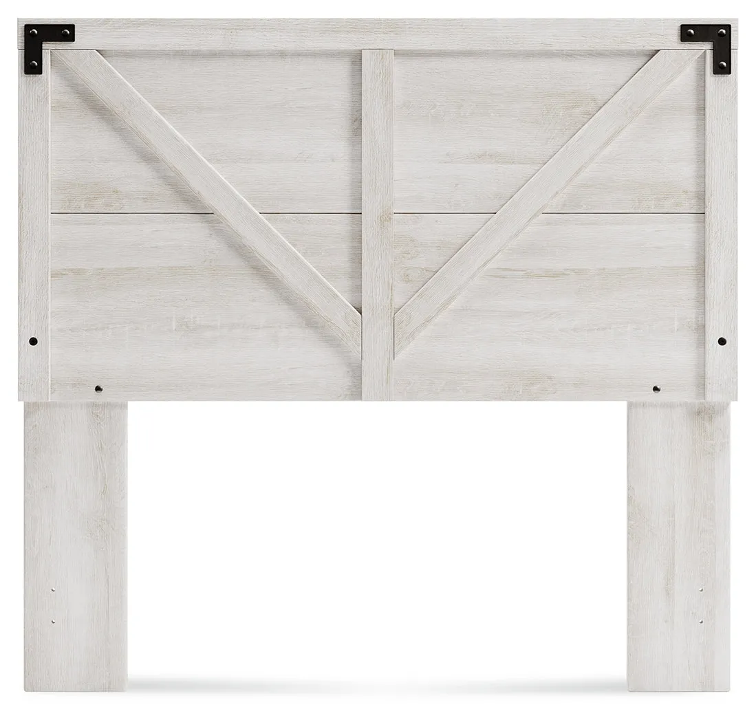 Shawburn Full Panel Headboard with Dresser and Chest in Whitewash