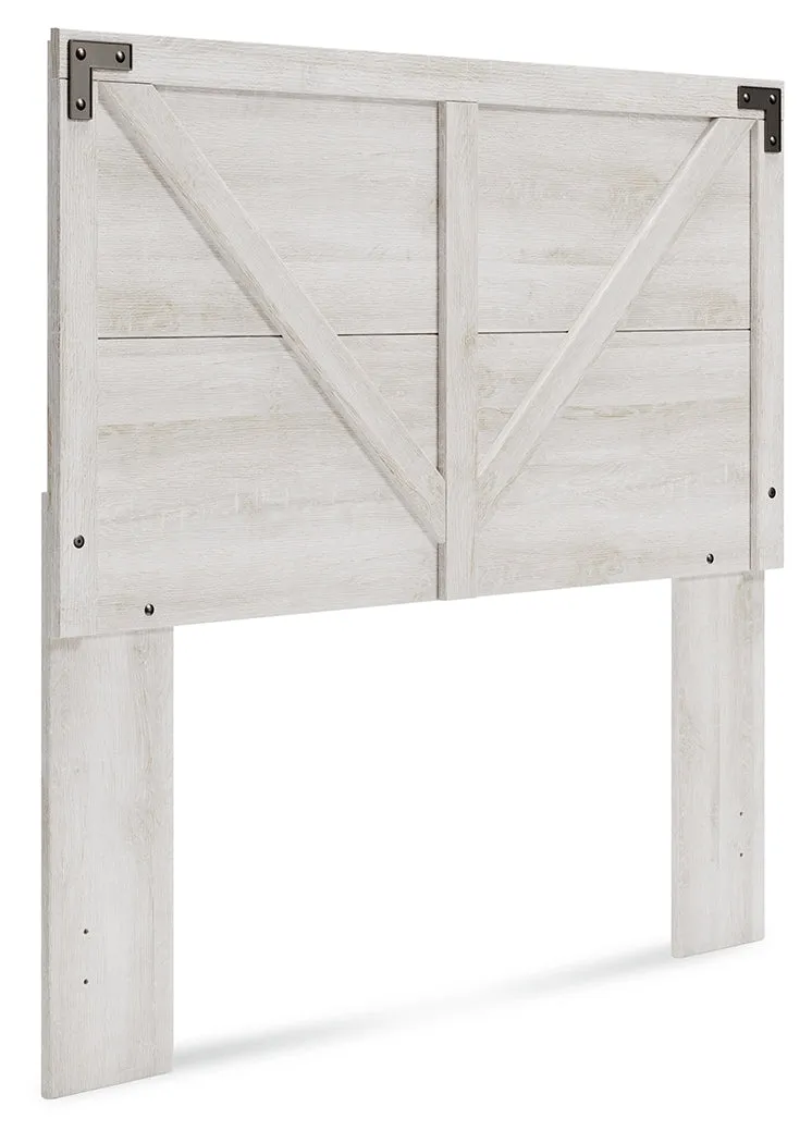 Shawburn Full Panel Headboard with Dresser and Chest in Whitewash
