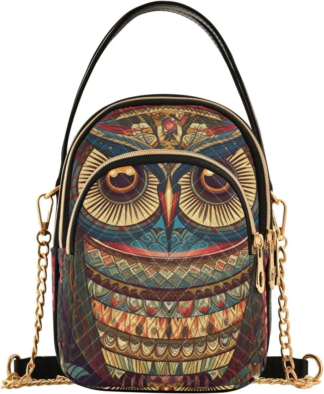Shoulder Handbag Vintage Bird Print Crossbody Purse for Women Stylish Ladies Shoulder Bag Top Handle Satchel