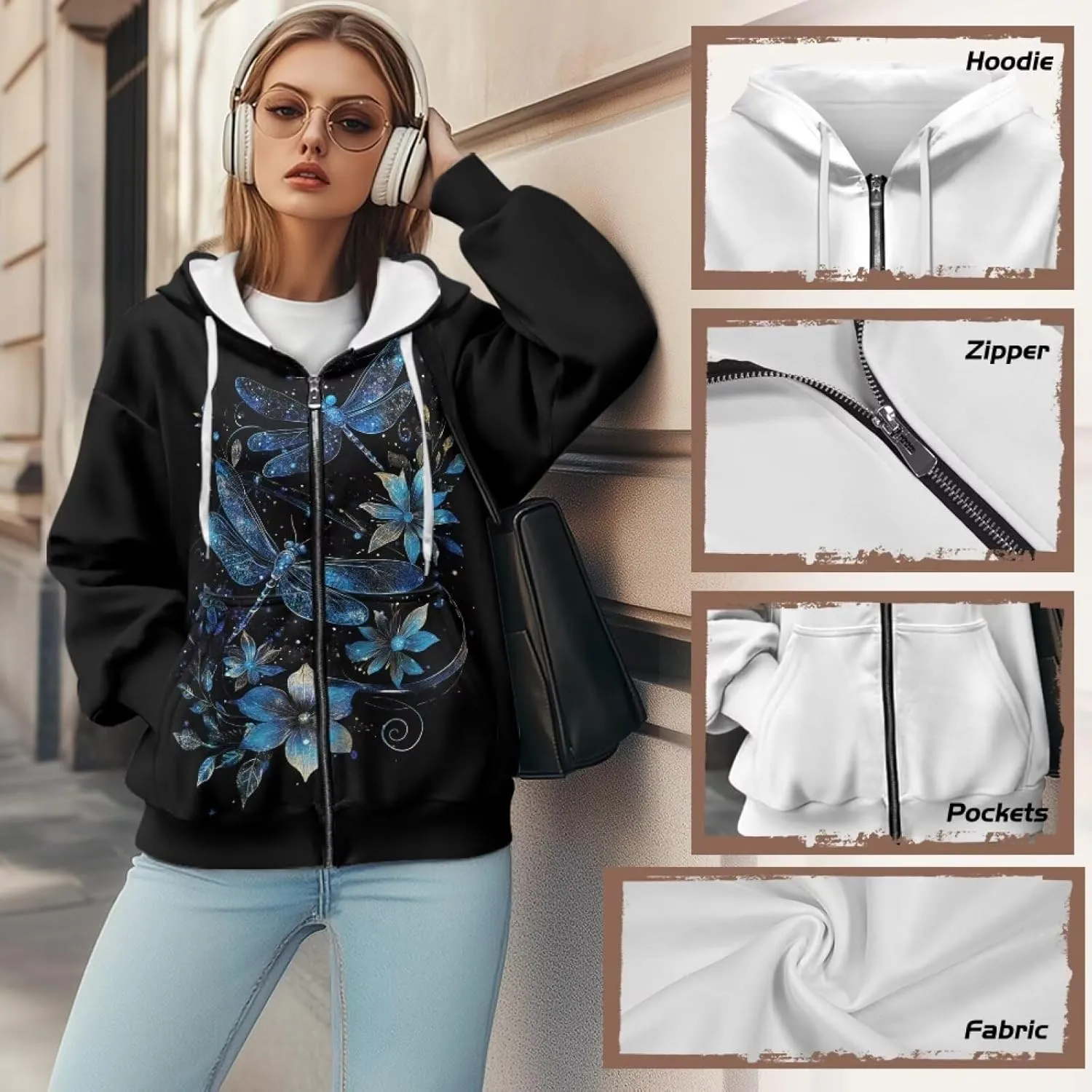 Showudesigns Zip Up Jackets for Women Plus Size Hoodies & Sweatshirts Fall Pullover Spring Tops