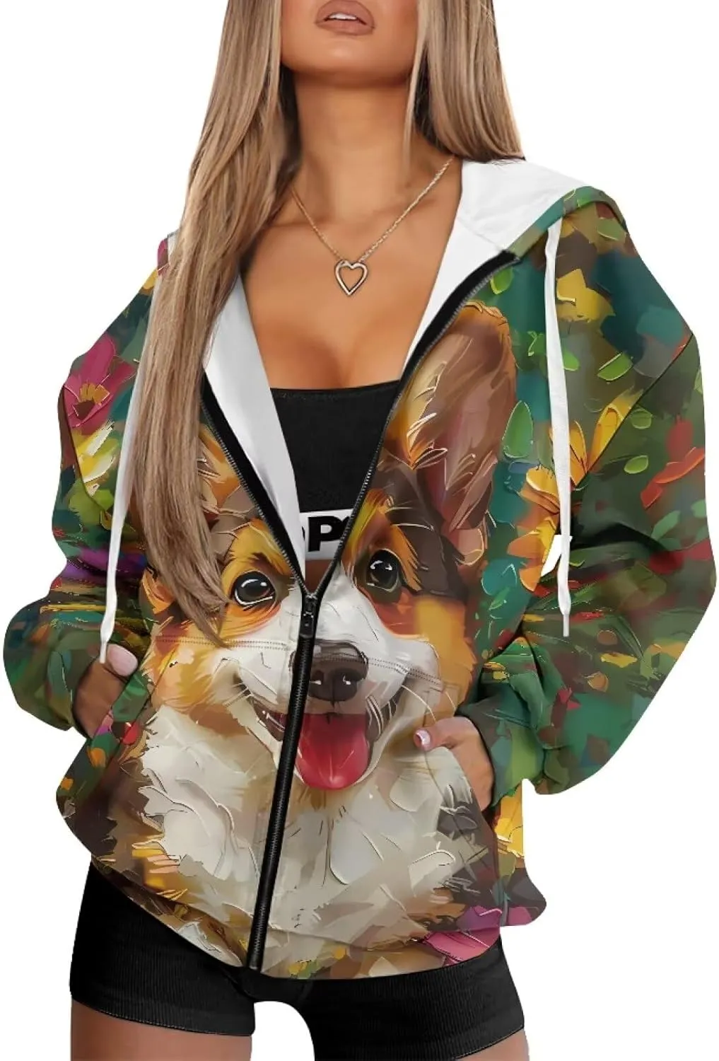 Showudesigns Zip Up Jackets for Women Plus Size Hoodies & Sweatshirts Fall Pullover Spring Tops