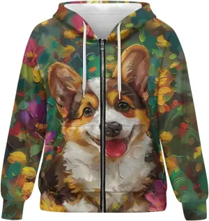 Showudesigns Zip Up Jackets for Women Plus Size Hoodies & Sweatshirts Fall Pullover Spring Tops