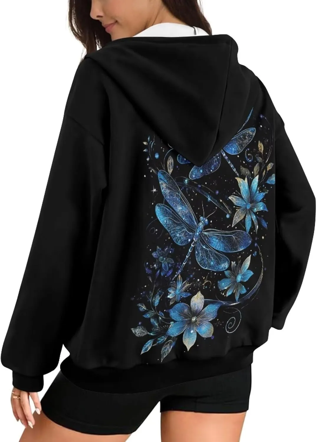 Showudesigns Zip Up Jackets for Women Plus Size Hoodies & Sweatshirts Fall Pullover Spring Tops