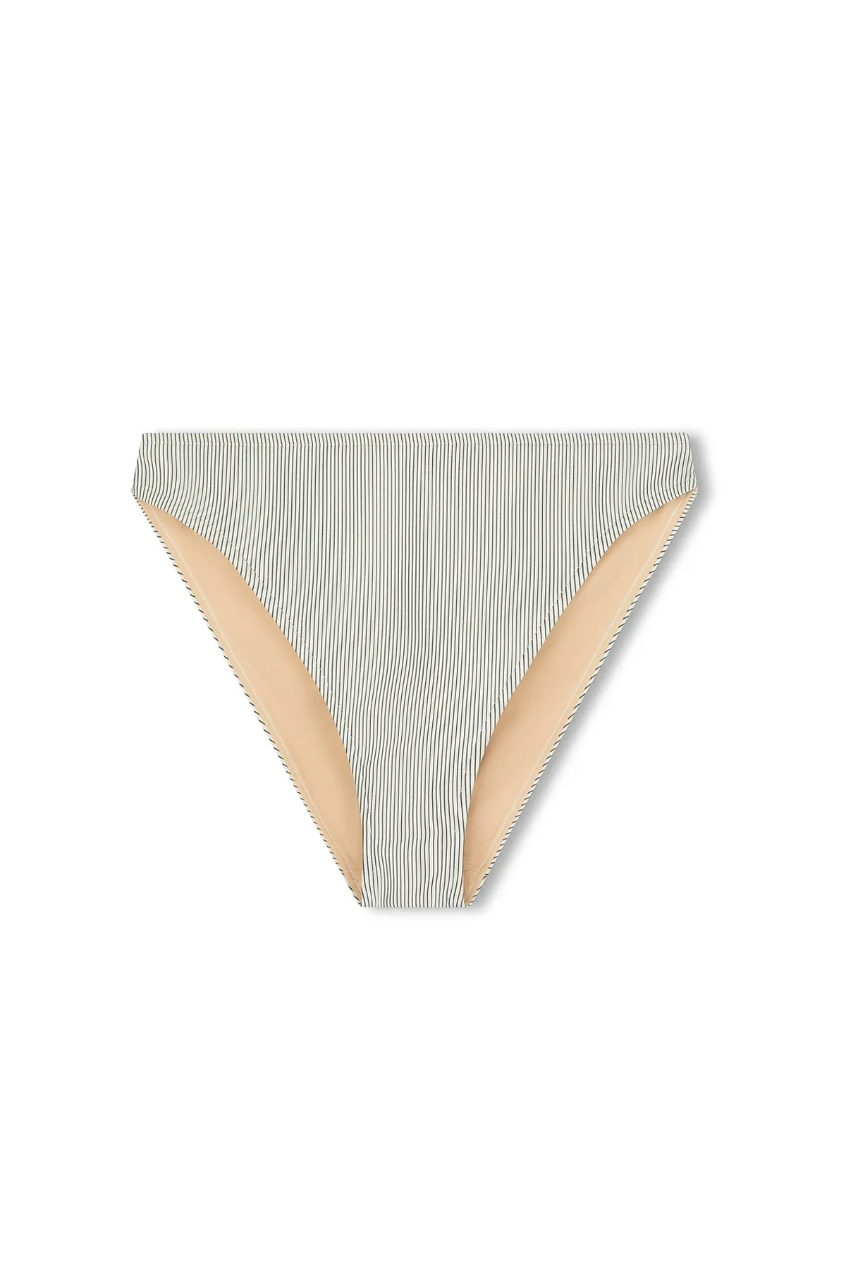 Signature Stripe High Cut Brief - Coconut