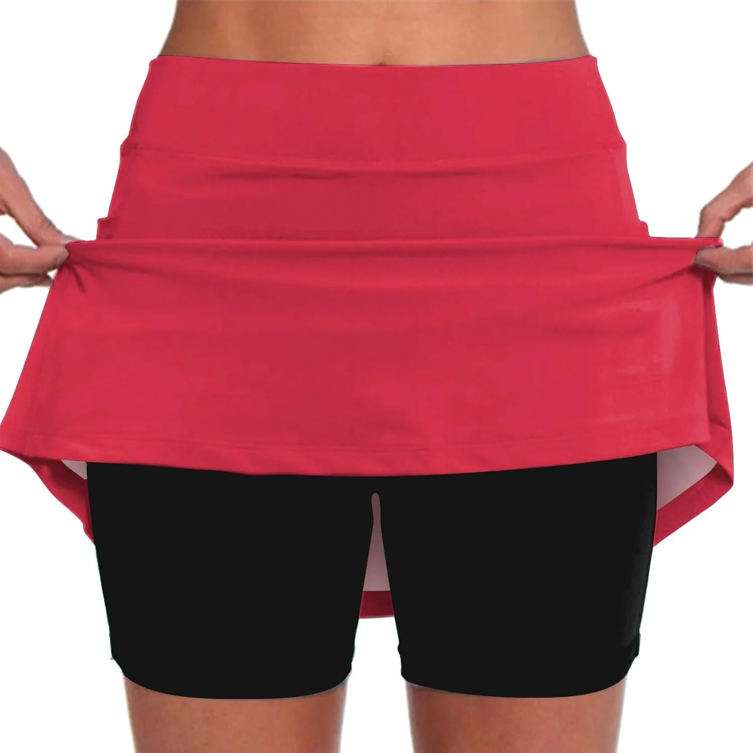 Skorts Skirts for Women Dressy High Waist Tummy Control Skort Athletic Workout Funny Soft Outfits with Pockets