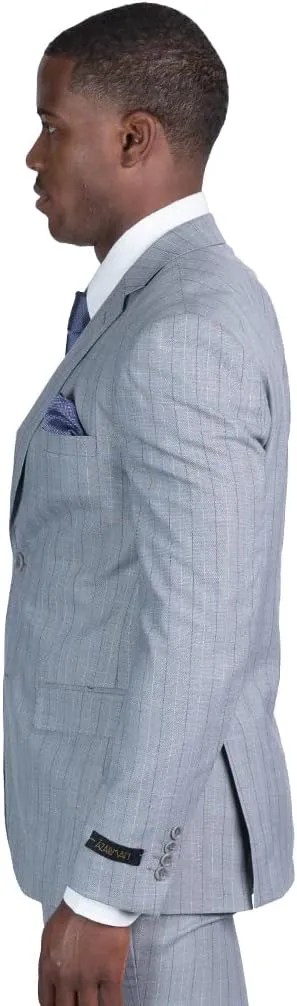 Slim Fit 2 Button Pinstripe Blazer Dinner Jacket 7918