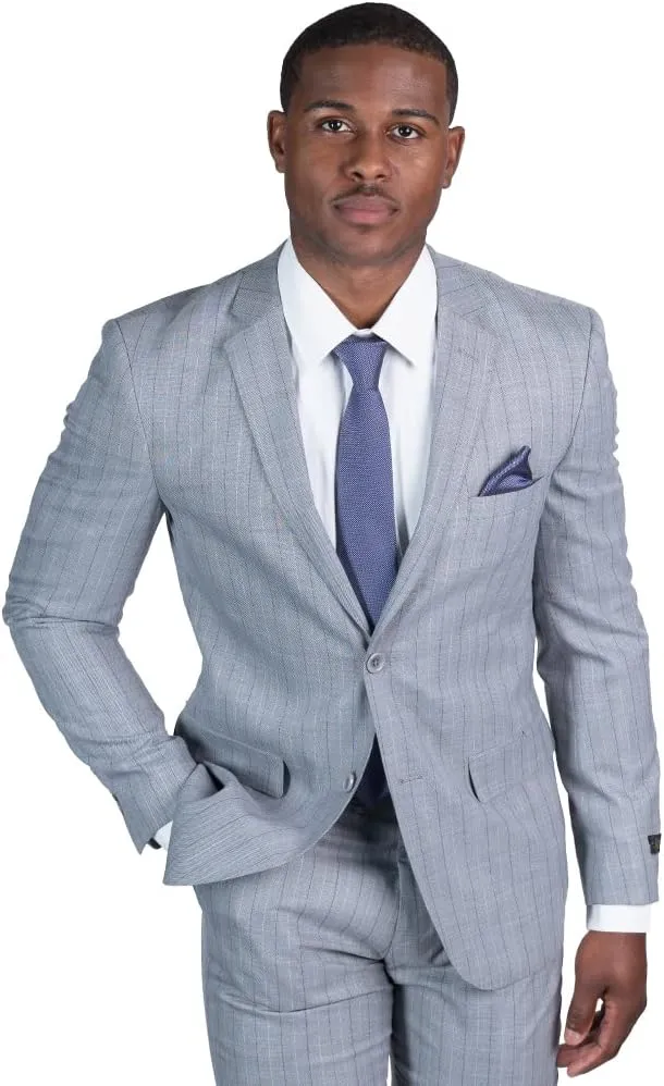 Slim Fit 2 Button Pinstripe Blazer Dinner Jacket 7918