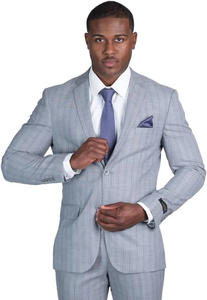 Slim Fit 2 Button Pinstripe Blazer Dinner Jacket 7918