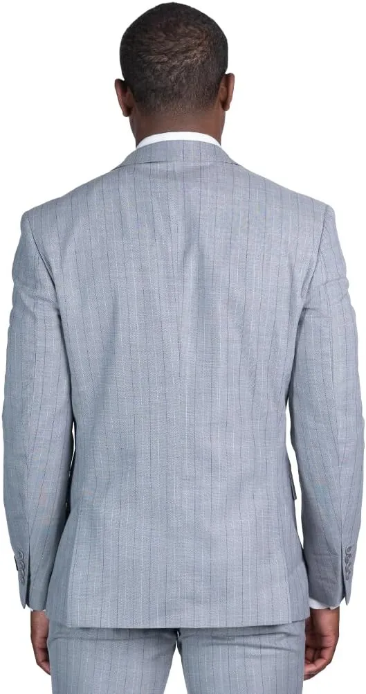 Slim Fit 2 Button Pinstripe Blazer Dinner Jacket 7918