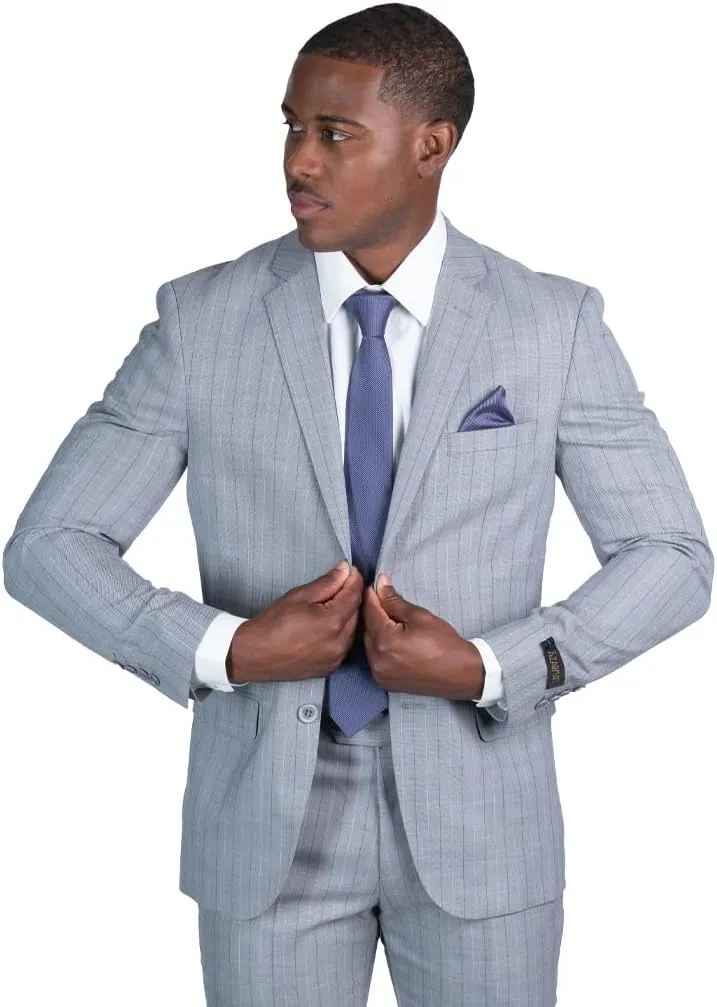 Slim Fit 2 Button Pinstripe Blazer Dinner Jacket 7918