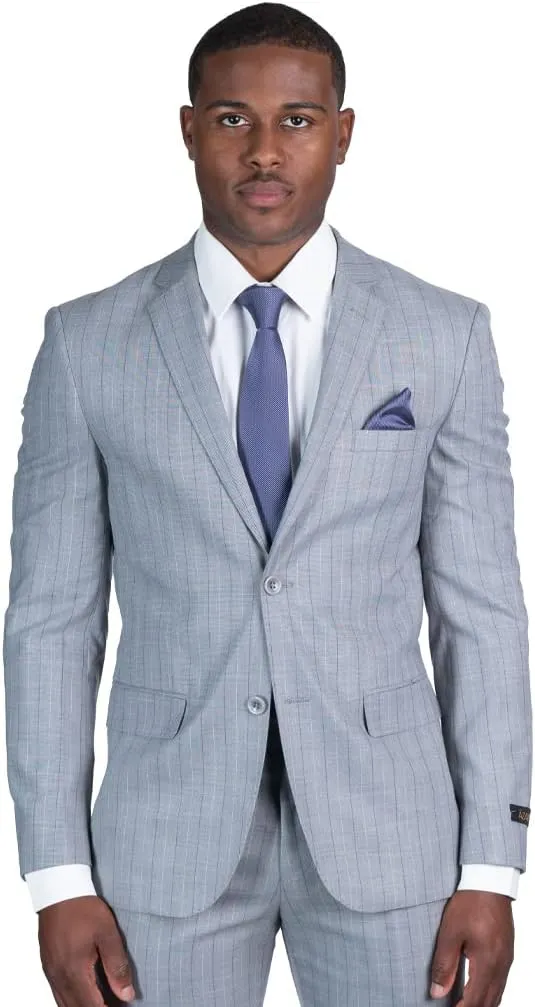 Slim Fit 2 Button Pinstripe Blazer Dinner Jacket 7918