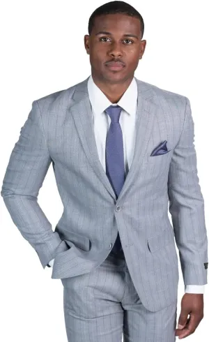 Slim Fit 2 Button Pinstripe Blazer Dinner Jacket 7918