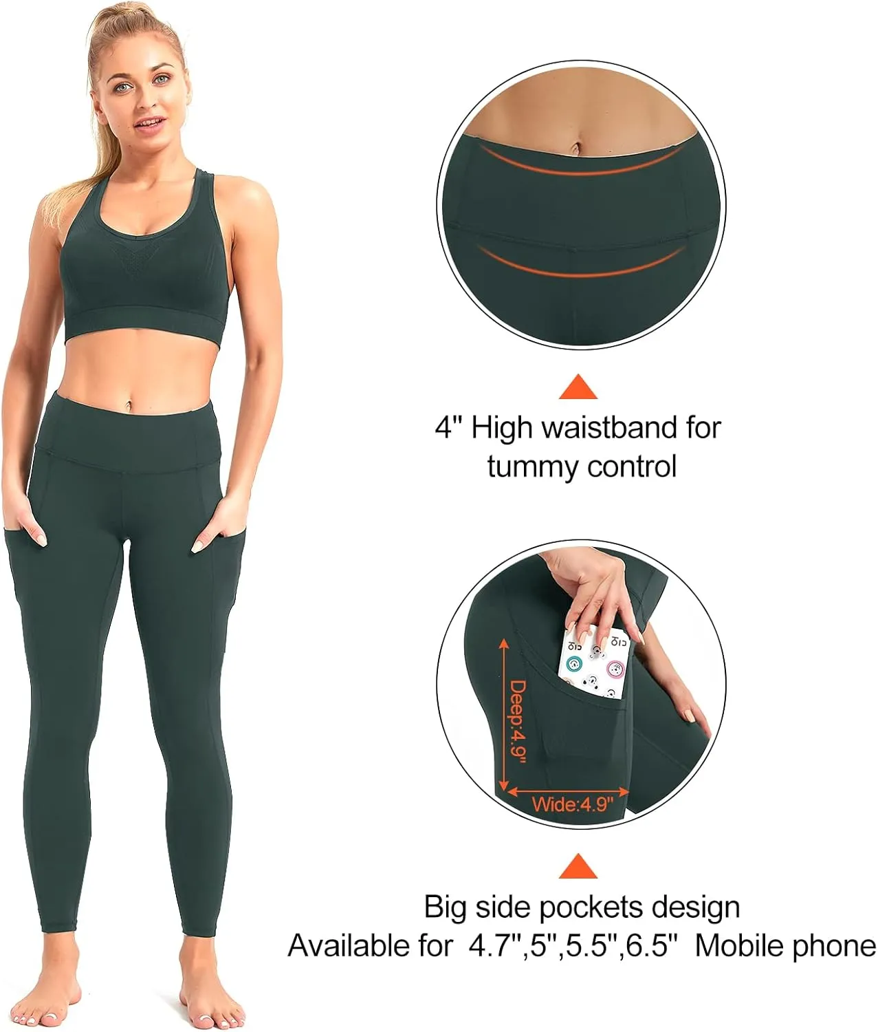 SP3LOPS Yoga Pants with Pockets for Women High Waisted Tummy Control Women's Buttery Soft Yoga Workout Leggings Running Pants