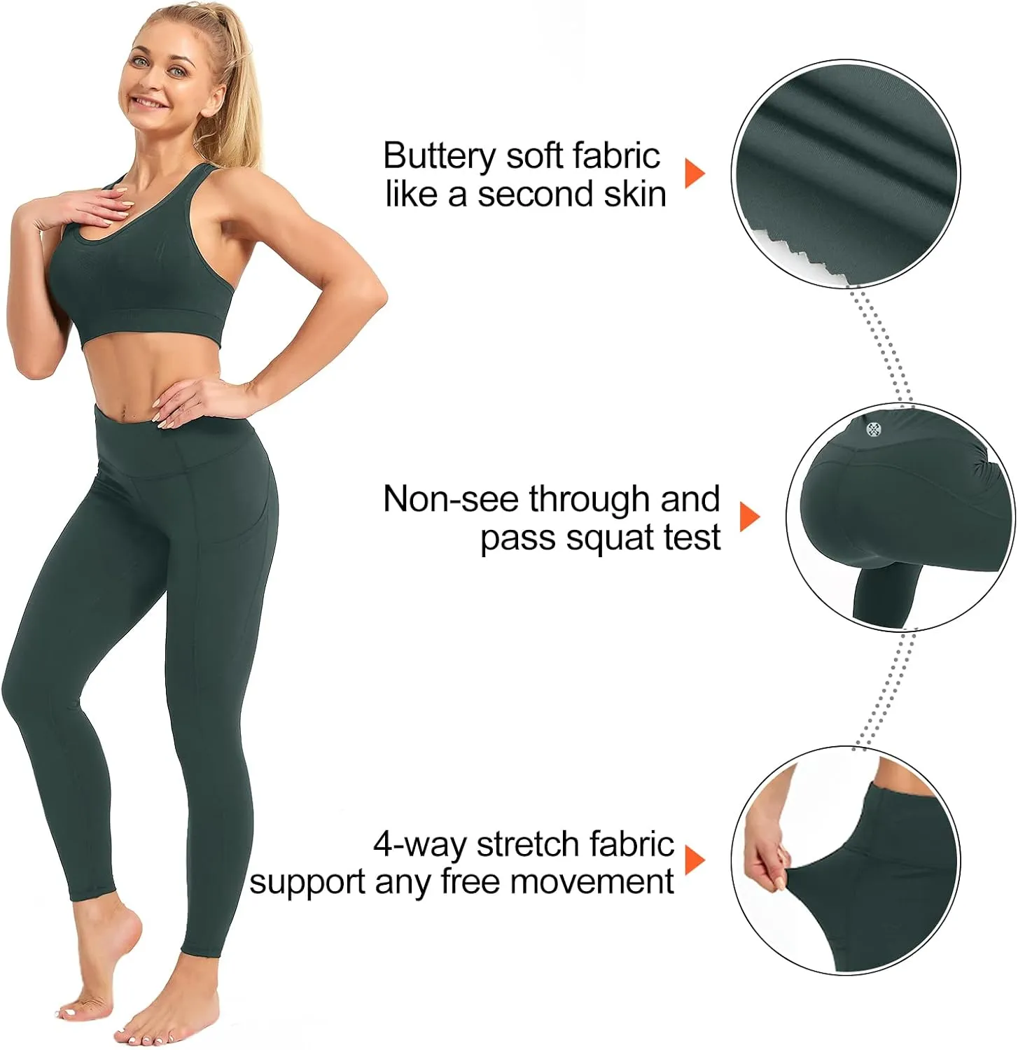 SP3LOPS Yoga Pants with Pockets for Women High Waisted Tummy Control Women's Buttery Soft Yoga Workout Leggings Running Pants