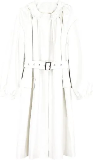 Spring Long Leather Jacket, Lantern Sleeve Belt Faux Leather Coat, Women Korean Fashion Trench