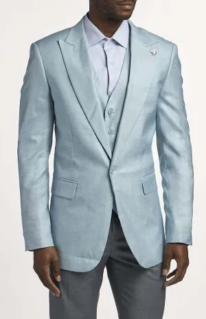 Stacy Adams Solid Teal Suit Jacket