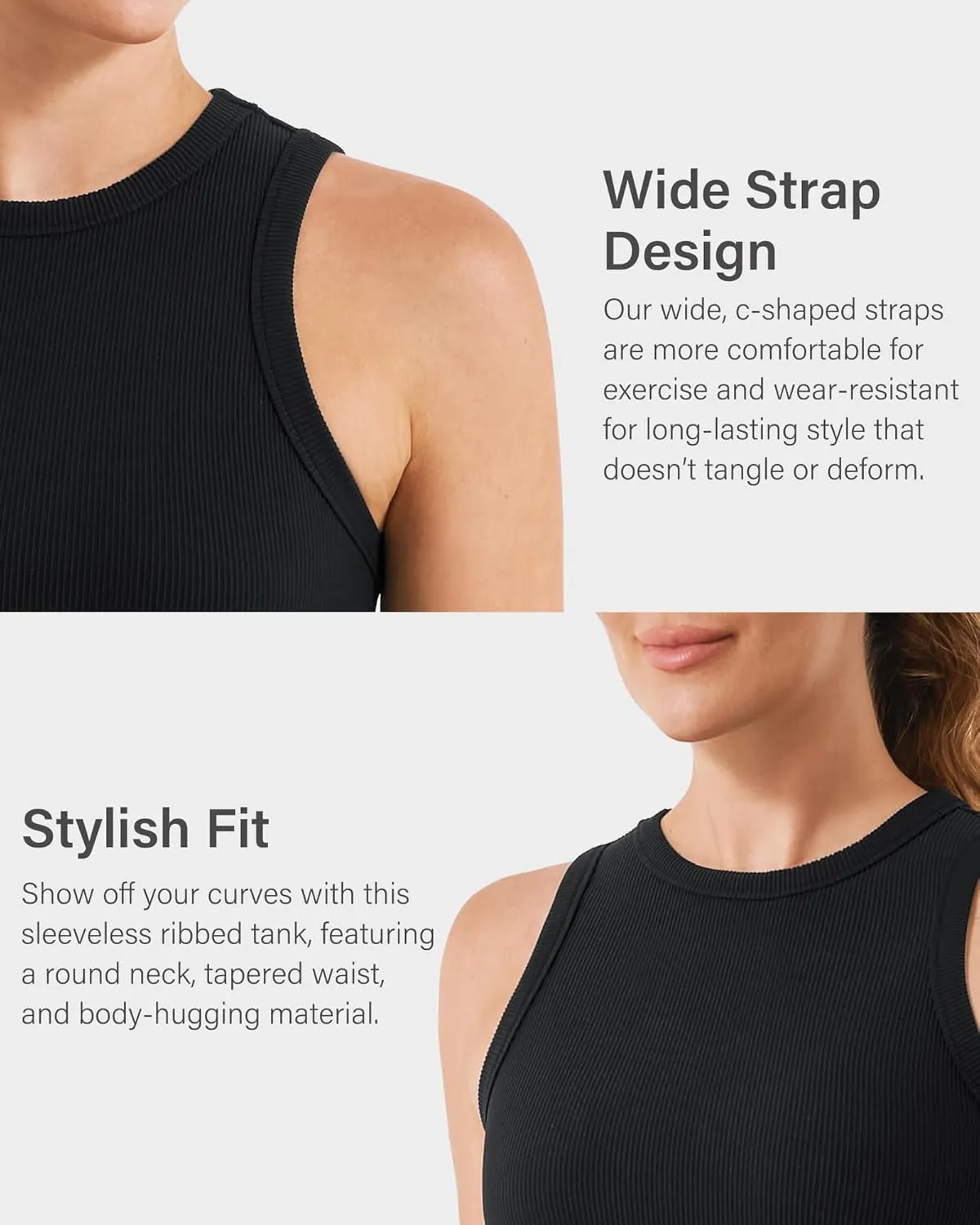 Stelle Ribbed Tank Tops for Women High Neck Sleeveless Cami Stretch Slim Top Casual Workout Basic Tshirt