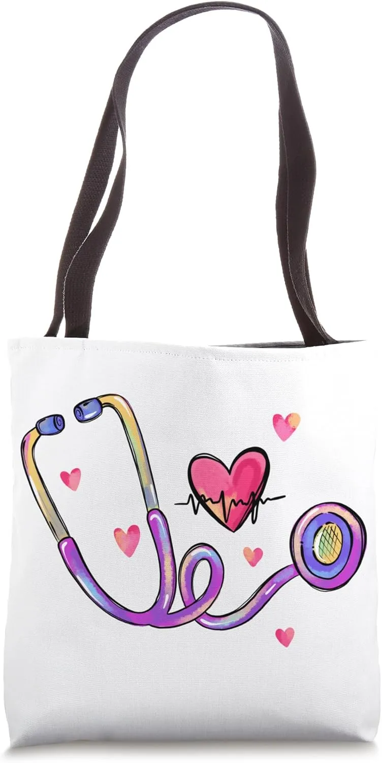 stethoscope heart nurse nursing school graduate gift doctor Tote Bag