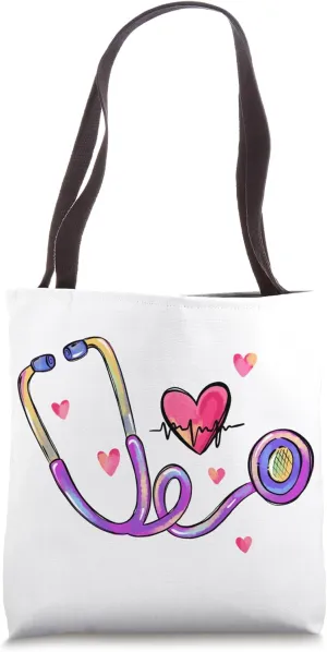 stethoscope heart nurse nursing school graduate gift doctor Tote Bag