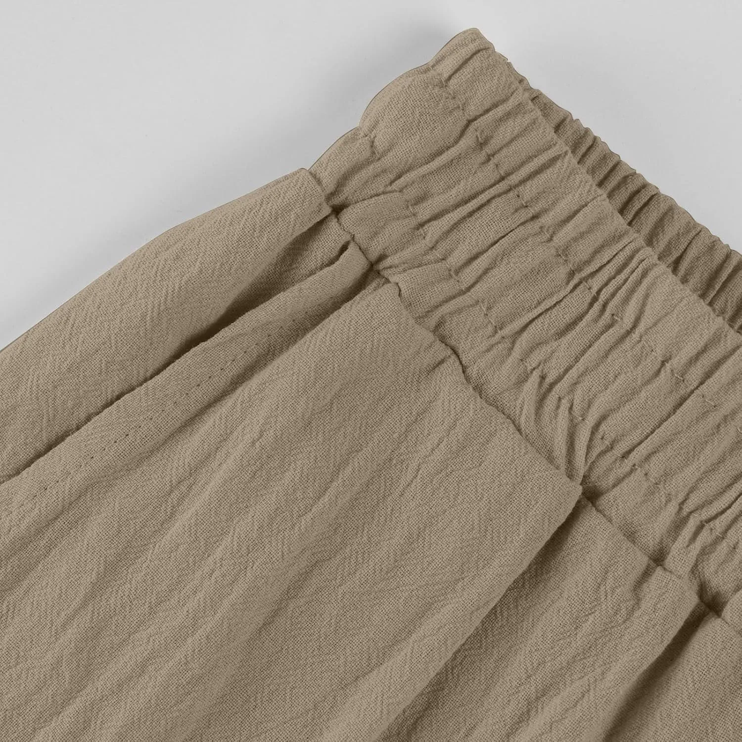 Straight Leg Pants for Women Casual High Waisted Linen Capri Pants Lightweight Comfy Lounge Trousers with Pockets