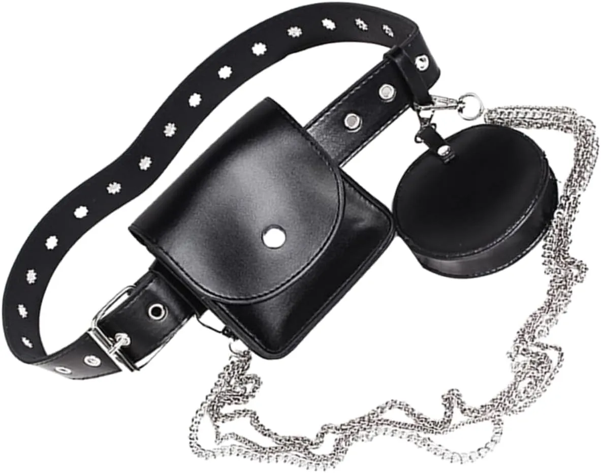 Stylish Belt Bag Hip-hop Chain Bag Small Waist Pack Decorative Chain Fashion Pouch