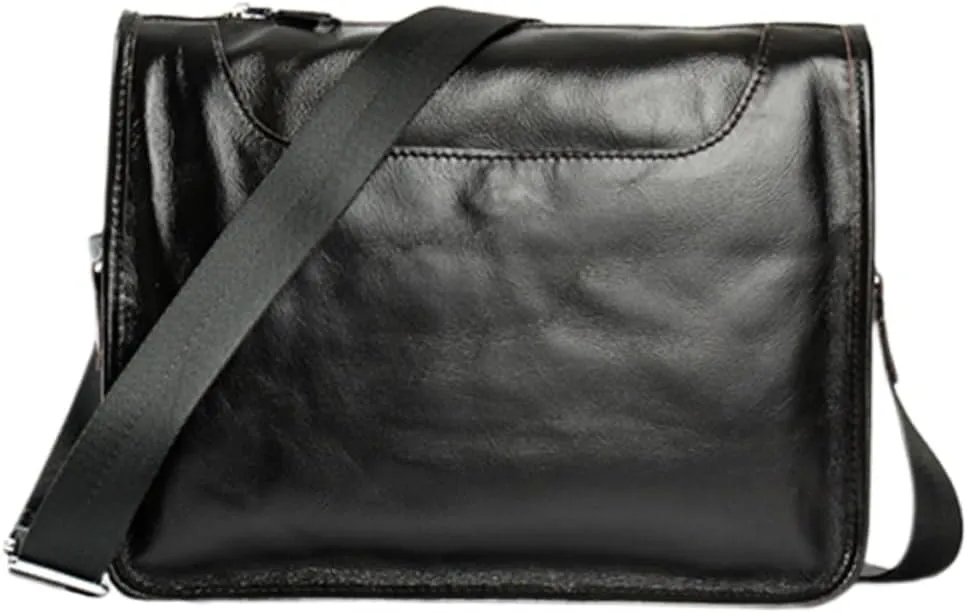 Stylish Men's Leather Tote Bag Multi-pocket Shoulder Crossbody Bag Lightweight and for Occasions