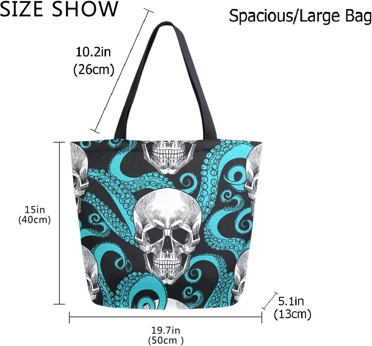 Stylish Print Extra Large Shoulder Tote Bag for Beach Travel Weekender Gym Grocery Shopping
