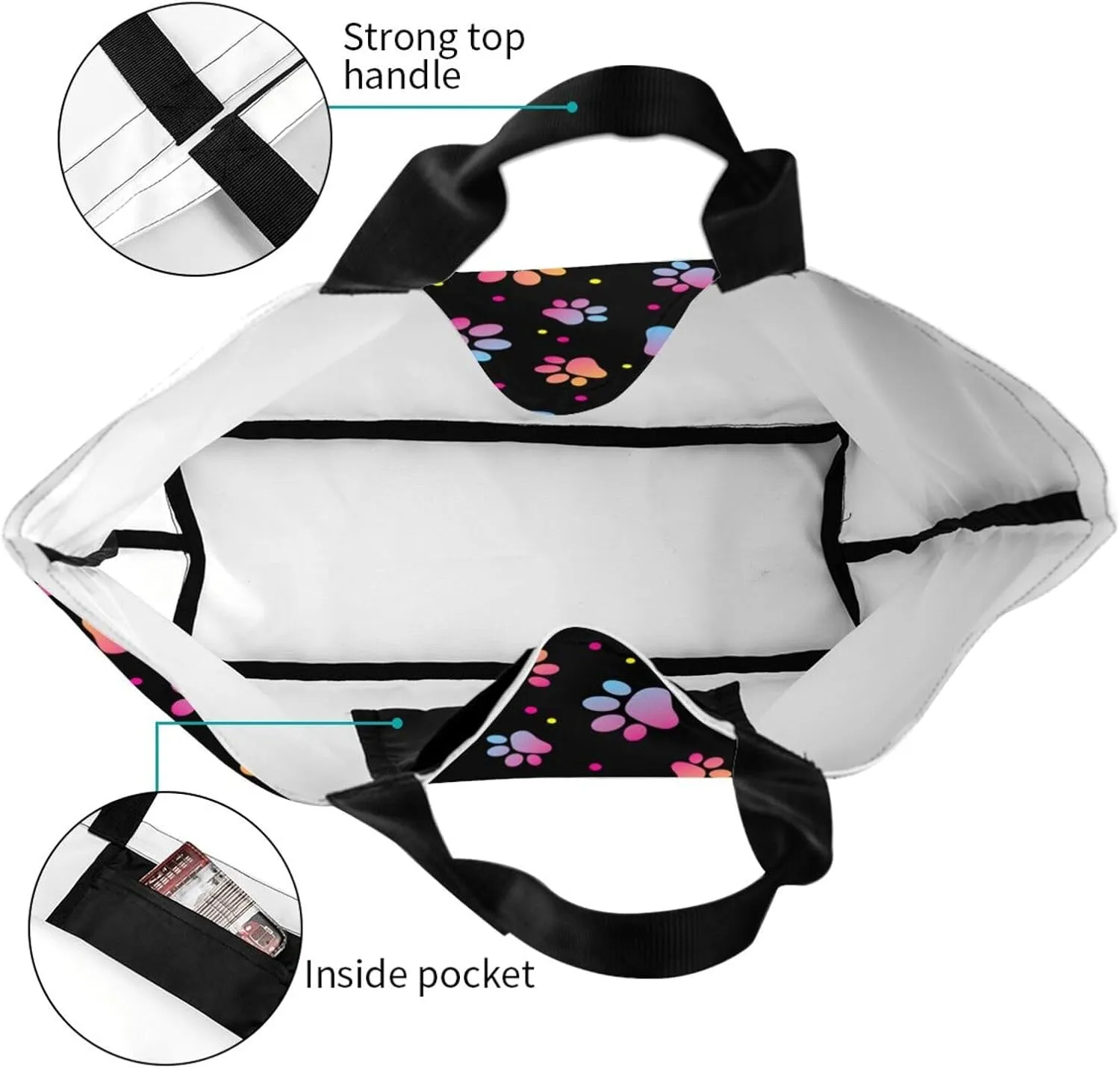 Stylish Print Tote Bag Extra Large Reusable Grocery Shopping Shoulder Tote Bag Portable Storage Handbag