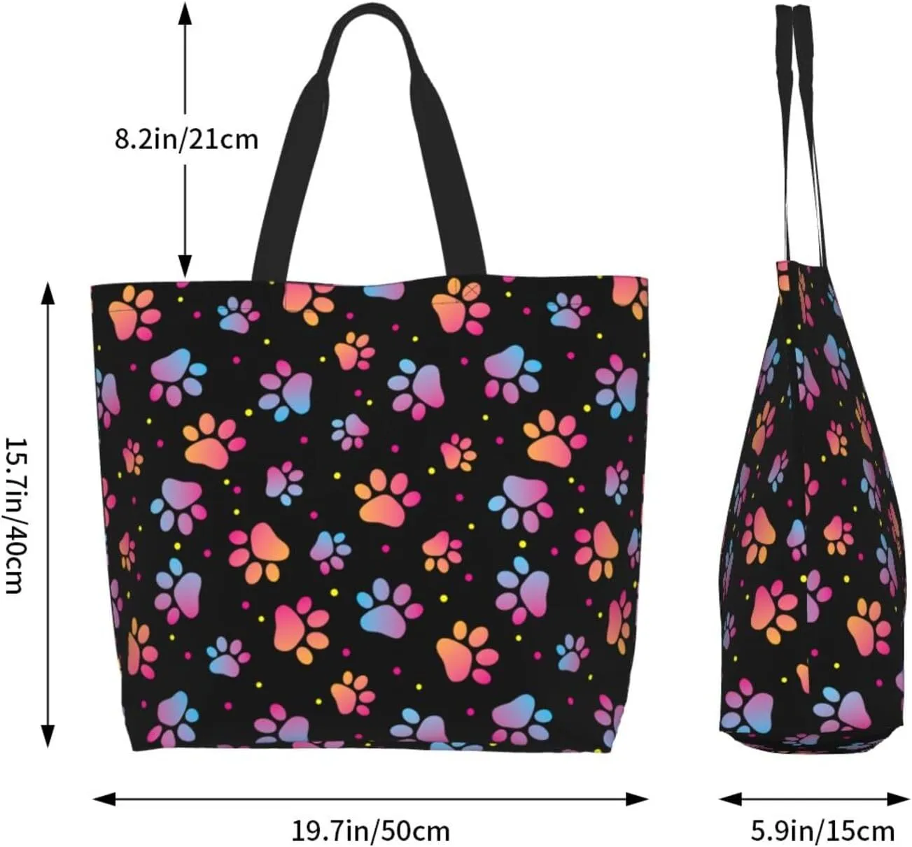 Stylish Print Tote Bag Extra Large Reusable Grocery Shopping Shoulder Tote Bag Portable Storage Handbag