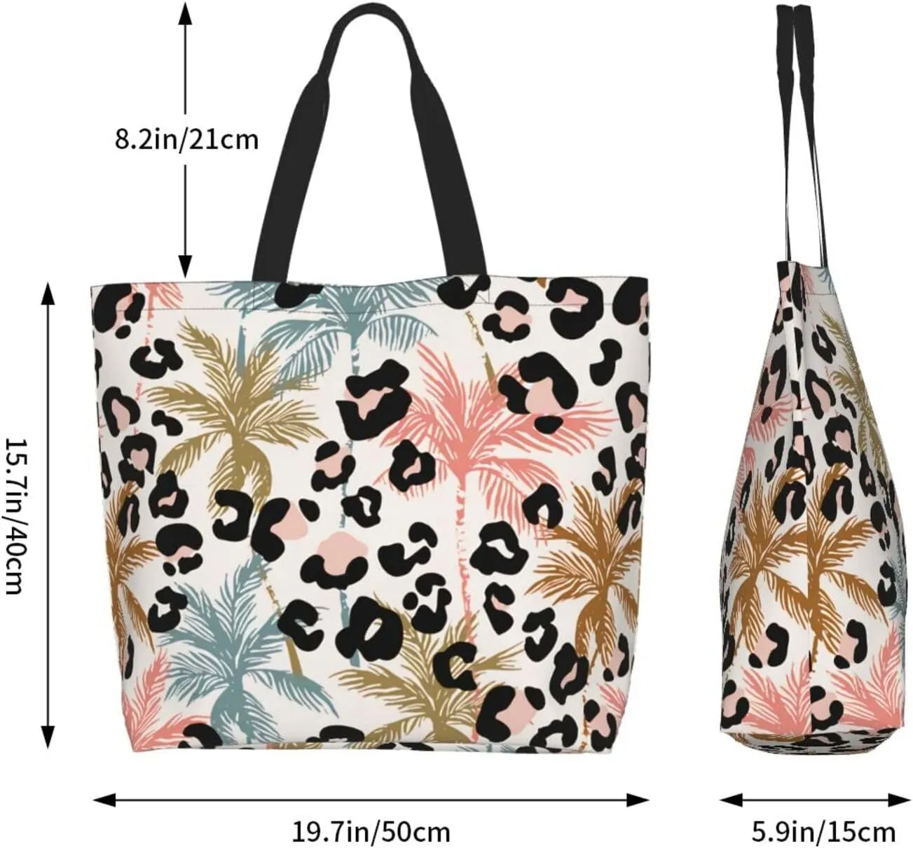 Stylish Print Tote Bag Extra Large Reusable Grocery Shopping Shoulder Tote Bag Portable Storage Handbag