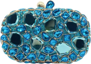 Stylish Women Crystal Evening Clutch Diamonds Handbag Rhinestone Clutch Bridal Purse for Cocktail Prom Party