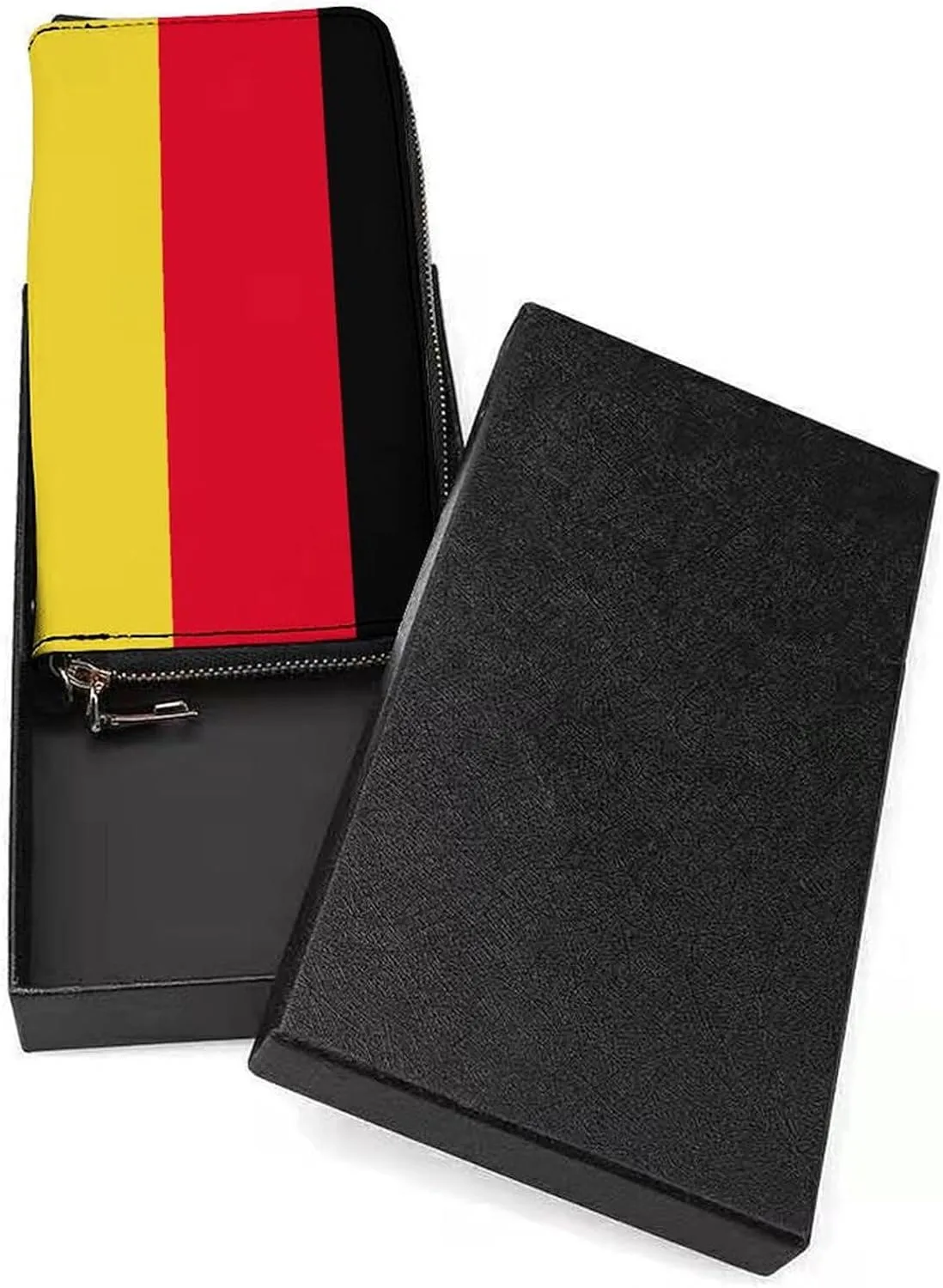 Stylish Women Men Zipper Long Purse Removable Wristlet PU Leather Wallet Travel Clutch, Germany Flag