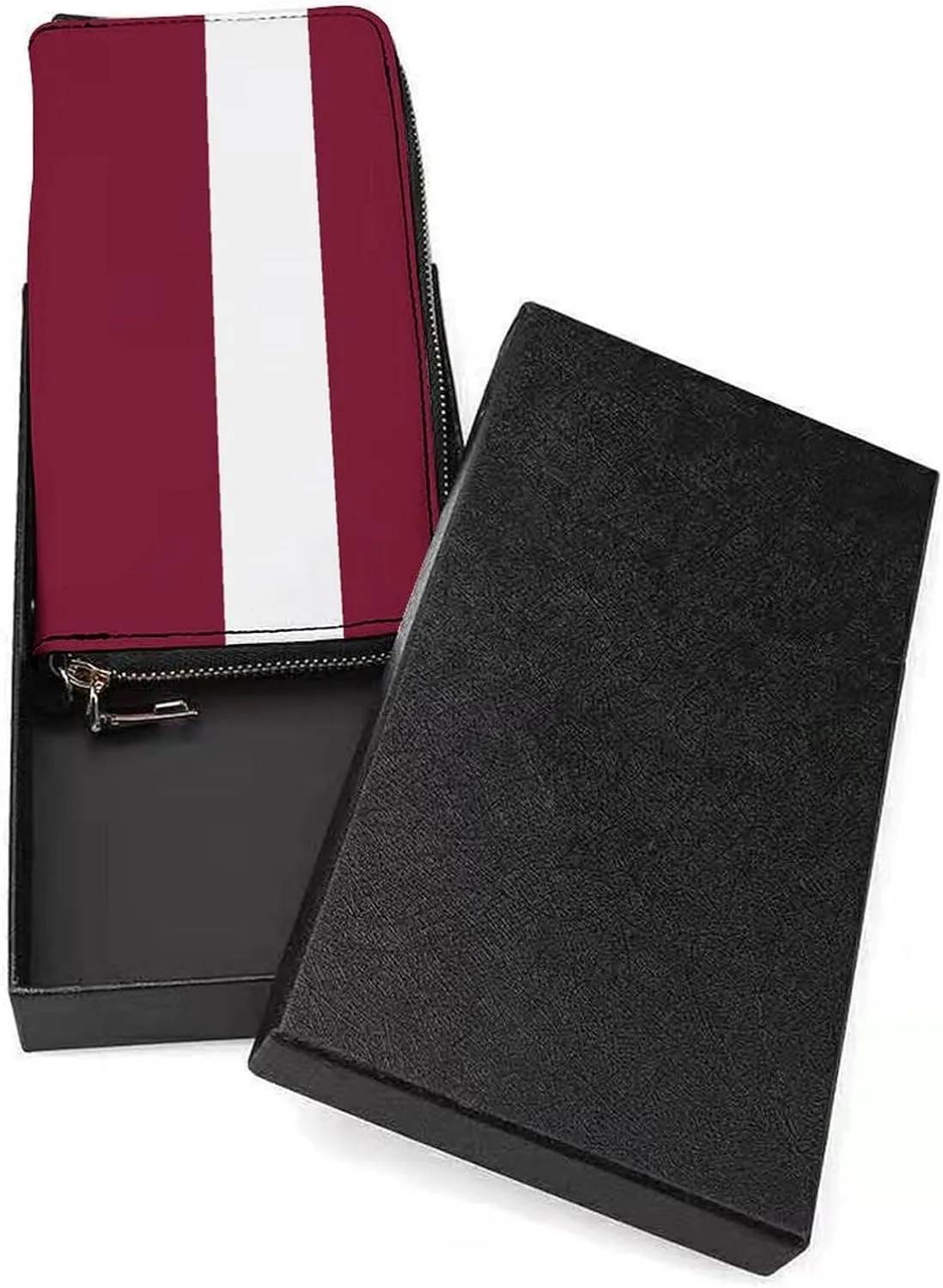 Stylish Women Men Zipper Long Purse Removable Wristlet PU Leather Wallet Travel Clutch, Latvia Flag